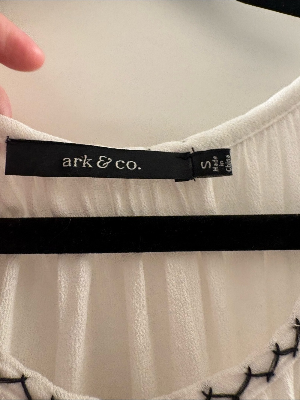 Ark & Co White Mini Dress with Black Embroidery - Picture 5 of 5